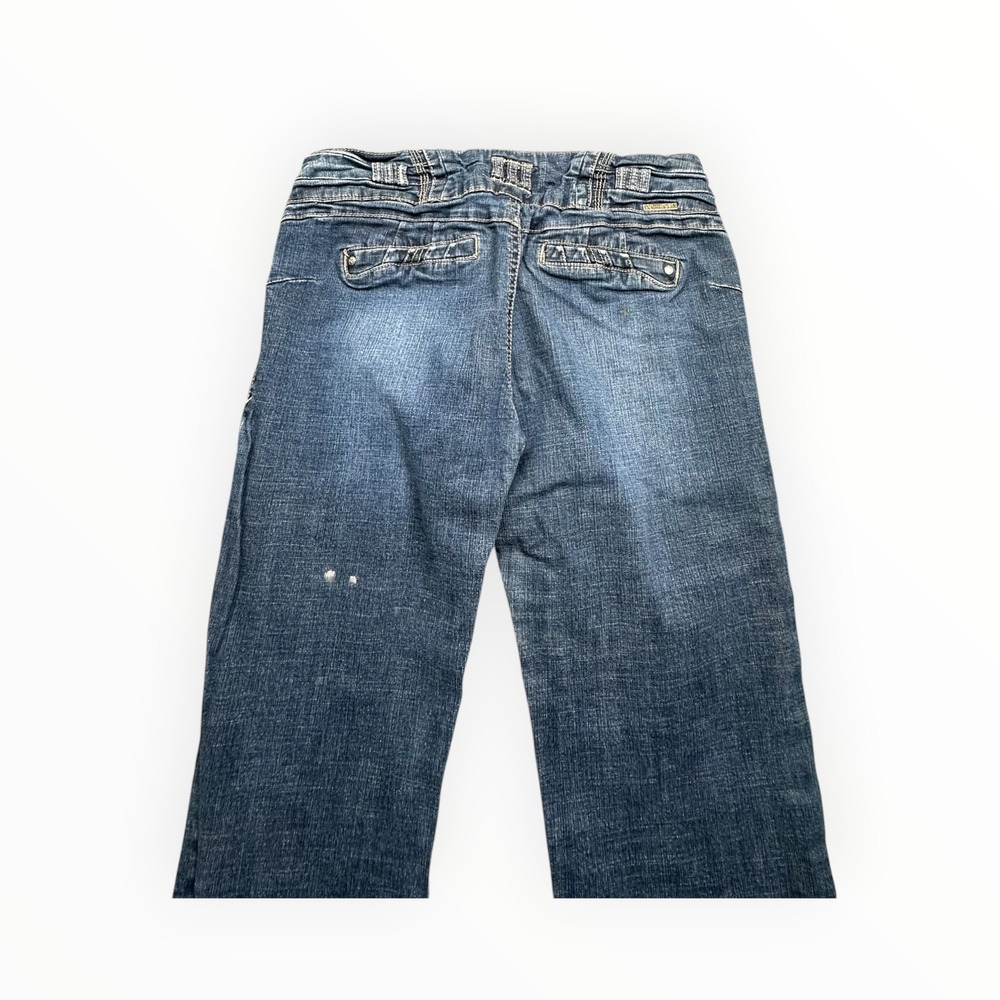 I&M Jeans Denim Womens 11 Blue Low Rise Bootcut Triple Button Y2K IM23125 - Picture 13 of 14